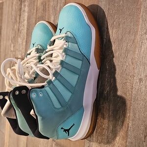 Jordan Kids Teal and White Sneakers